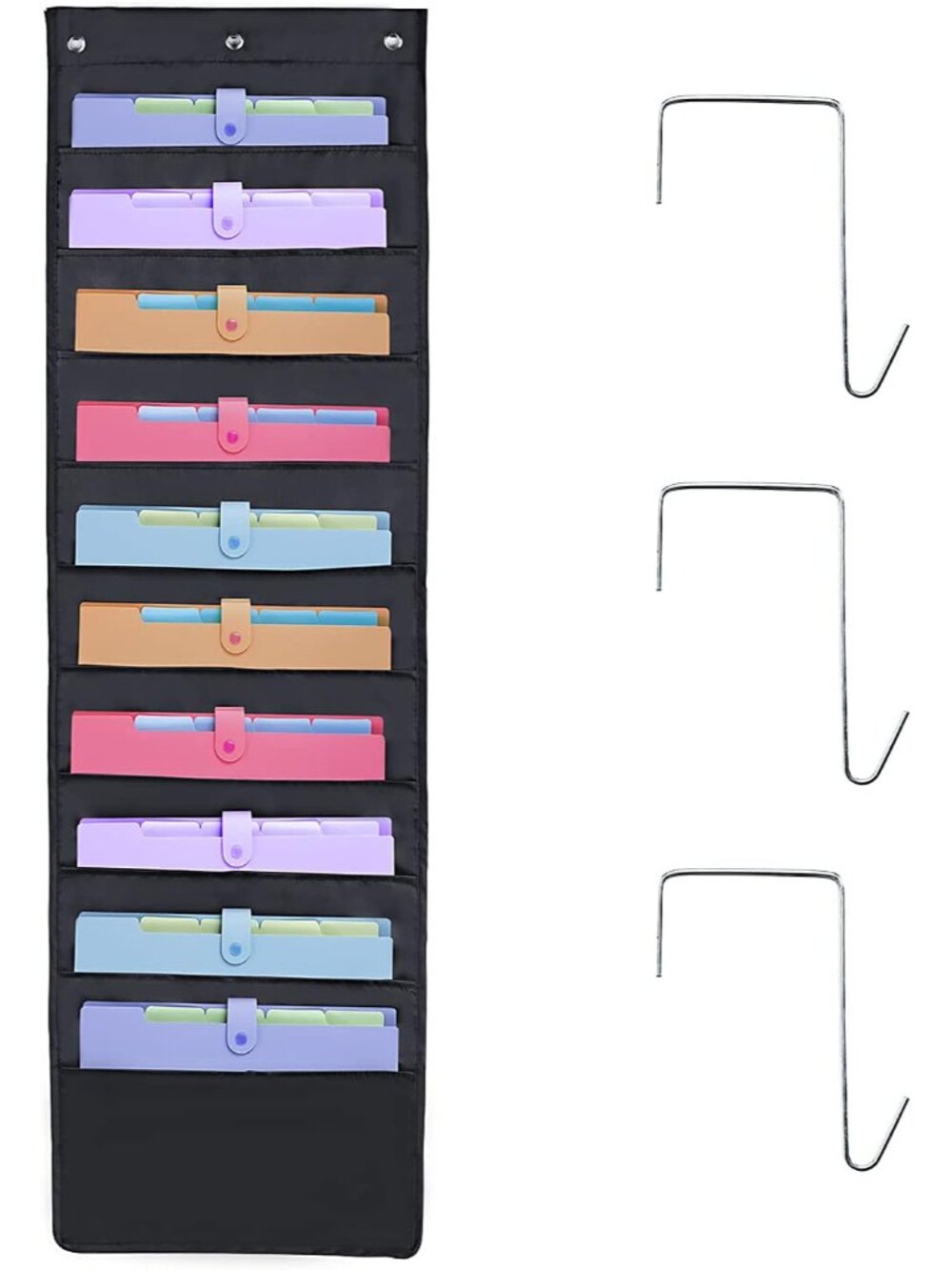 10 Pockets Over Door Hanging Wall File Organizer, Oxford Cloth Storage Pocket Ch